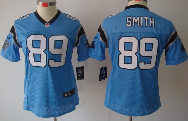 Cheap Women Nike Carolina Panthers #89 Steve Smith Blue Nike NFL Jerseys