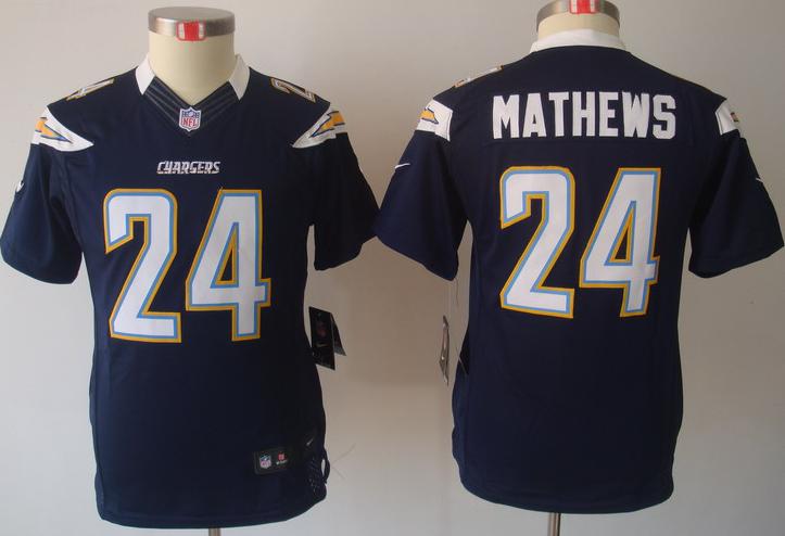 Kids Nike San Diego Chargers 24# Ryan Mathews Dark Blue Game LIMITED NFL Jerseys Cheap
