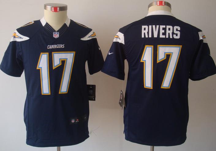 Kids Nike San Diego Chargers 17# Philip Rivers Dark Blue Game LIMITED NFL Jerseys Cheap