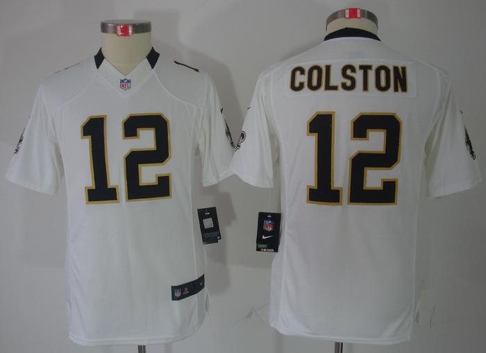 Kids Nike New Orleans Saints #12 Marques Colston White Game LIMITED NFL Jerseys Cheap