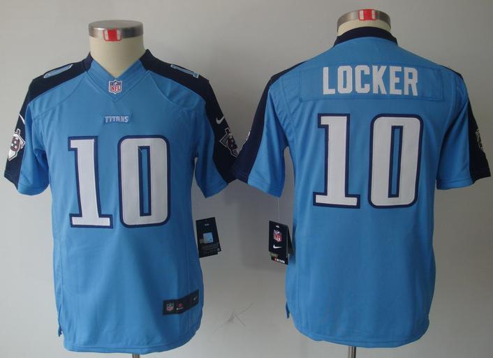 Kids Nike Tennessee Titans 10# Jake Locker Light Blue Game LIMITED NFL Jerseys Cheap