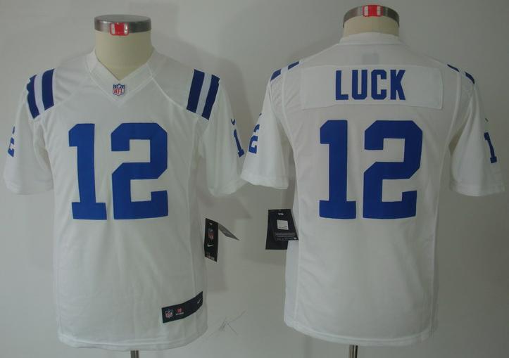 Kids Nike Indianapolis Colts #12 Andrew Luck White Game LIMITED NFL Jerseys Cheap