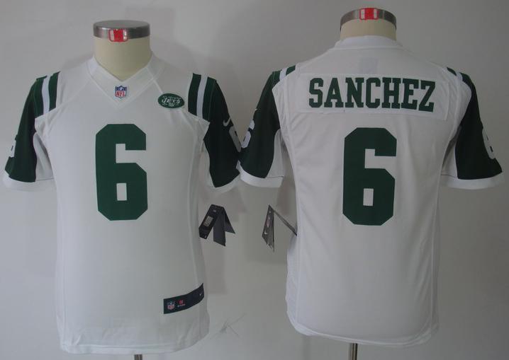 Kids Nike New York Jets 6# Mark Sanchez White Game LIMITED NFL Jerseys Cheap
