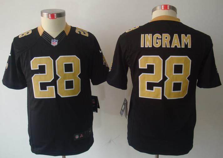 Kids Nike New Orleans Saints 28 Mark Ingram Black Game LIMITED NFL Jerseys Cheap