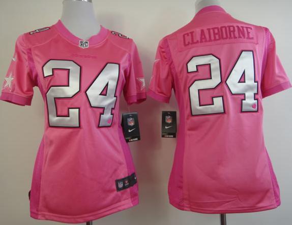 Cheap Women Nike Dallas Cowboys 24# Morris Claiborne Pink Love's NFL Jersey