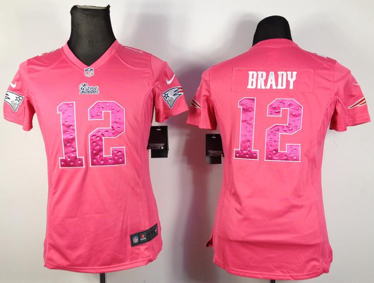 Cheap Women Nike New England Patriots 12 Tom Brady Pink
