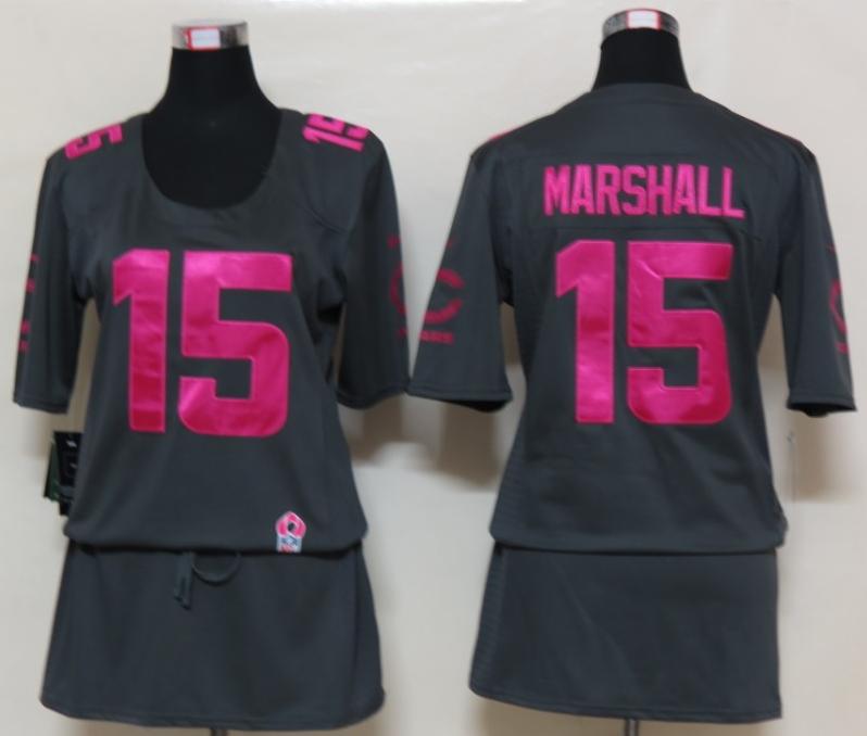 Cheap Women Nike Chicago Bears #15 Brandon Marshall Breast Cancer Awareness Dark Grey NFL Jersey