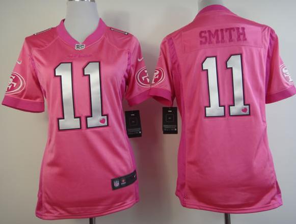 Cheap Women Nike San Francisco 49ers 11# Alex Smith Pink Love's NFL Jersey