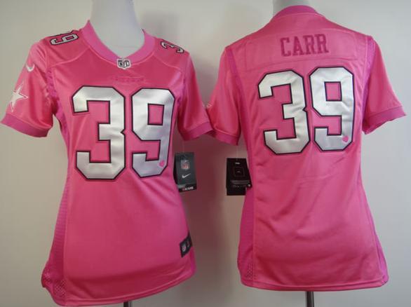 Cheap Women Nike Dallas Cowboys 39# Brandon Carr Pink Love's NFL Jersey