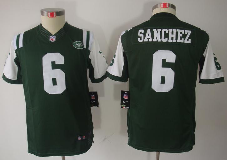 Kids Nike New York Jets 6# Mark Sanchez Green Game LIMITED NFL Jerseys Cheap