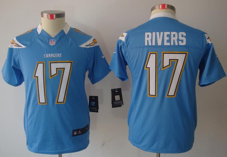 Kids Nike San Diego Chargers 17# Philip Rivers Light Blue Game LIMITED NFL Jerseys Cheap