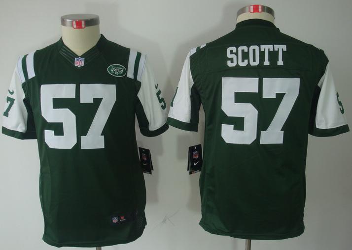 Kids Nike New York Jets 57# Bart Scott Green Game LIMITED NFL Jerseys Cheap