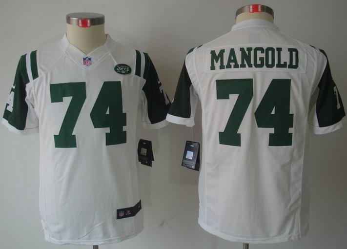 Kids Nike New York Jets 74# Nick Mangold White Game LIMITED NFL Jerseys Cheap