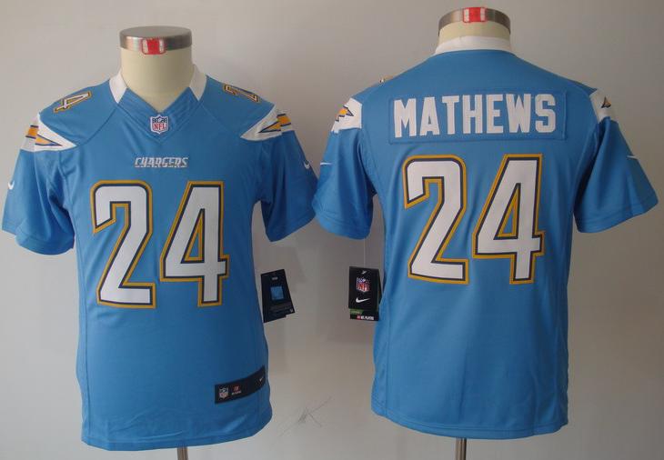 Kids Nike San Diego Chargers 24# Ryan Mathews Light Blue Game LIMITED NFL Jerseys Cheap