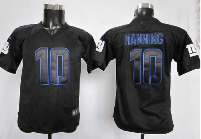 Kids Nike New York Giants 10# Eli Manning Black Impact Game LIMITED NFL Jerseys Cheap