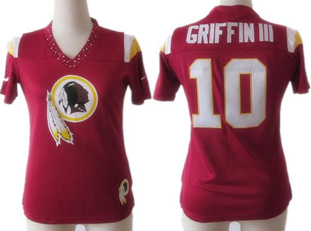 Cheap Women Nike Washington Redskins 10# Robert Griffin III Red FEM FAN Field Flirt Fashion Jersey