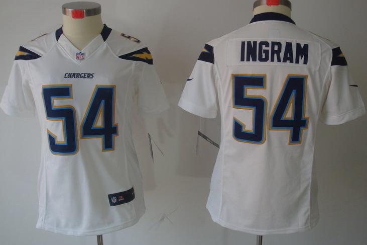Cheap Women Nike San Diego Chargers #54 Melvin Ingram White Game LIMITED NFL Jerseys