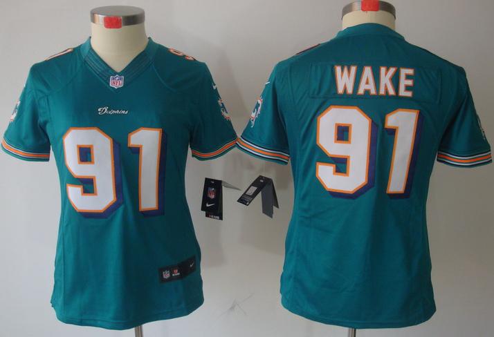 Cheap Women Nike Miami Dolphins 91 Cameron Wake Green Game LIMITED NFL Jerseys