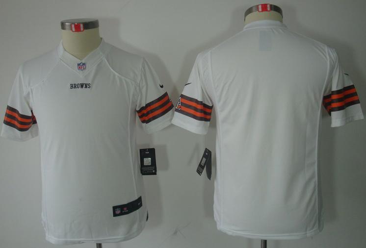 Kids Nike Cleveland Browns Blank White Game LIMITED NFL Jerseys Cheap