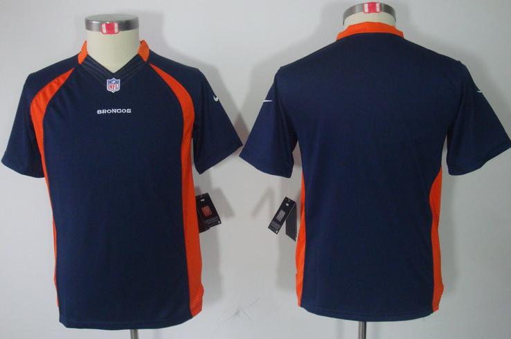 Kids Nike Denver Broncos Blank Blue Game LIMITED NFL Jerseys Cheap
