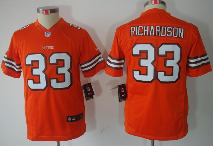 Kids Nike Cleveland Browns 33# Trent Richardson Orange Game LIMITED Nike NFL Jerseys Cheap