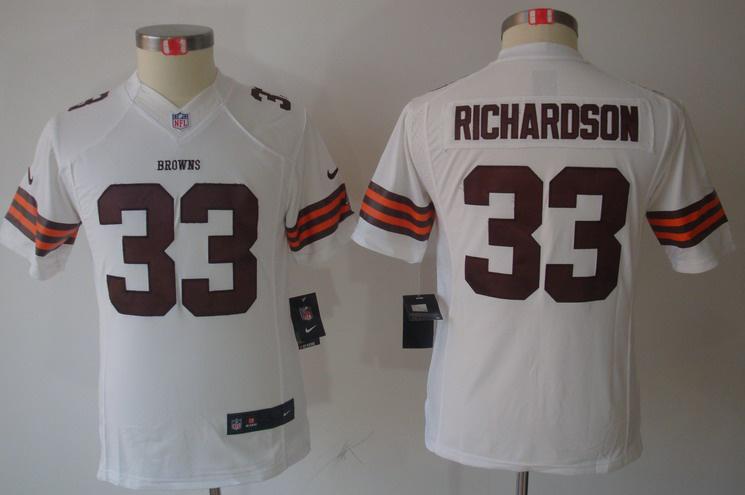 Kids Nike Cleveland Browns 33# Trent Richardson White Game LIMITED Nike NFL Jerseys Cheap