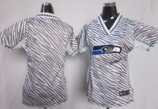 Cheap Women Nike Seattle Seahawks Blank FEM FAN Zebra NFL Jerseys
