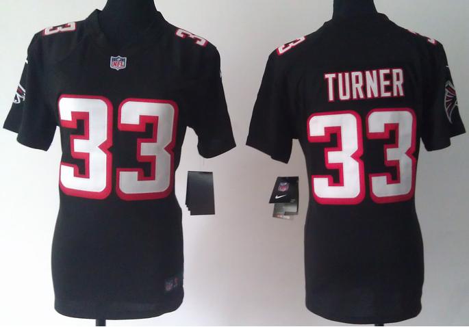 Cheap Women Nike Atlanta Falcons #33 Michael Turner Black NFL Jerseys