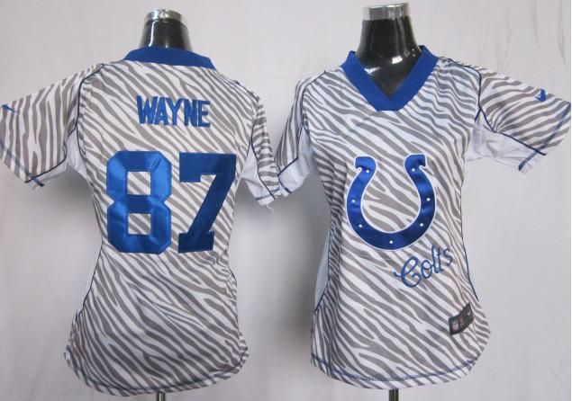 Cheap Women Nike Indianapolis Colts 87 Reggie Wayne FEM FAN Zebra Nike NFL Jerseys