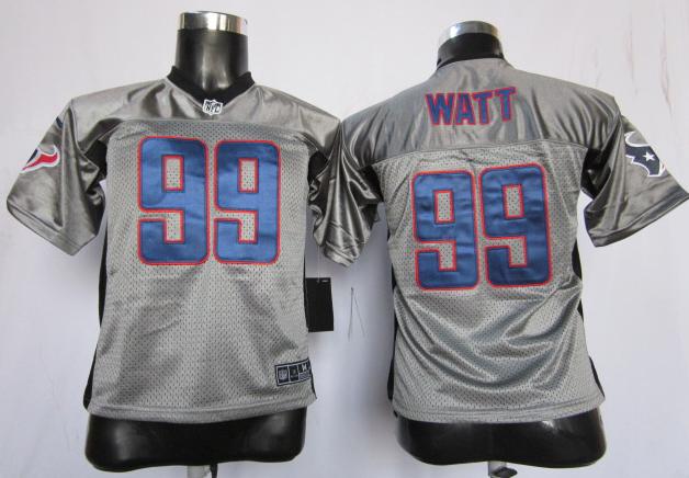Kids Nike Houston Texans 99# J.J. Watt Grey Shadow NFL Jerseys Cheap