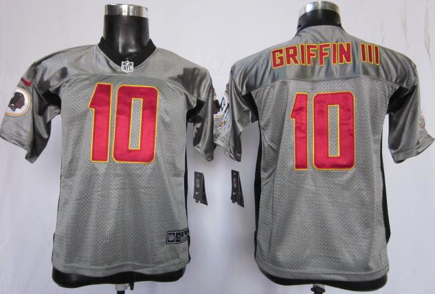 Kids Nike Washington Redskins 10# Robert Griffin III Grey Shadow NFL Jerseys Cheap