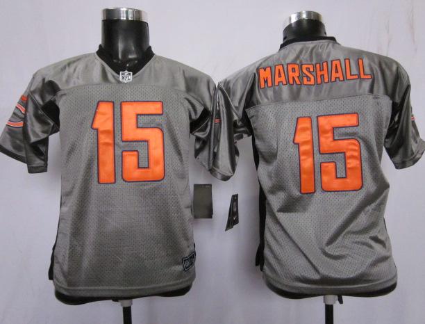 Kids Nike Chicago Bears #15 Brandon Marshall Grey Shadow NFL Jerseys Cheap