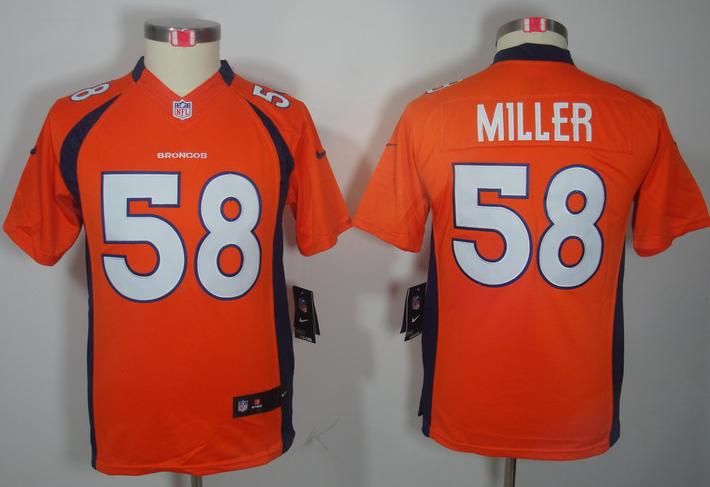 Kids Nike Denver Broncos 58# Von Miller Orange Game LIMITED NFL Jerseys Cheap