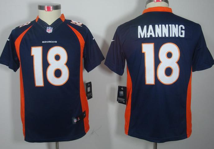 Kids Nike Denver Broncos 18# Peyton Manning Blue Game LIMITED NFL Jerseys Cheap