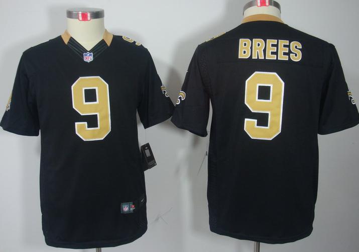 Kids Nike New Orleans Saints #9 Drew Brees Black Game LIMITED NFL Jerseys Cheap