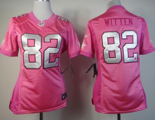 Cheap Women Nike Dallas Cowboys 82# Jason Witten Pink Love's NFL Jersey