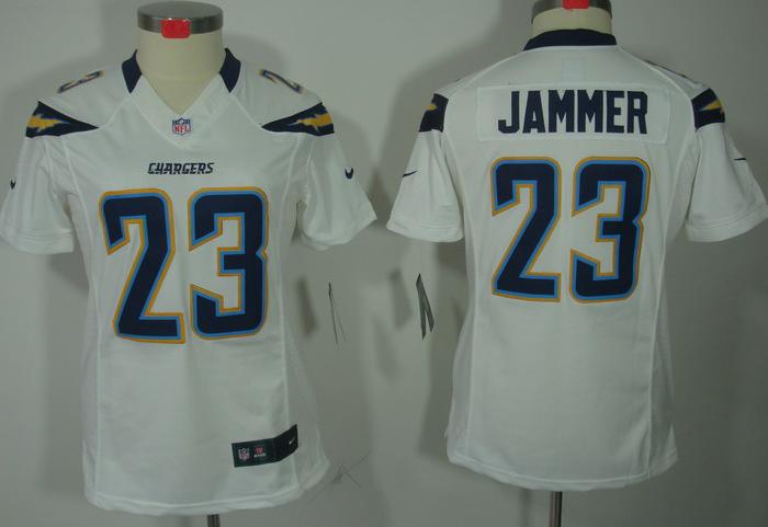 Cheap Women Nike San Diego Chargers #23 Quentin Jammer White Game LIMITED NFL Jerseys