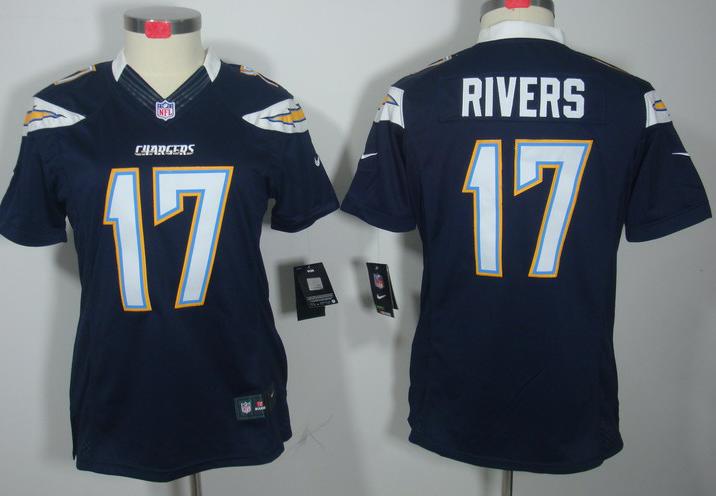 Cheap Women Nike San Diego Chargers 17# Philip Rivers Dark Blue Game LIMITED NFL Jerseys