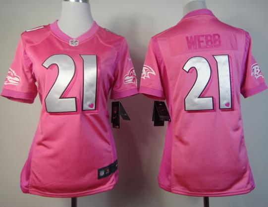 Cheap Women Nike Baltimore Ravens 21# Lardarius Webb Pink Love's NFL Jersey