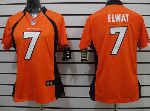 Cheap Women Nike Denver Broncos 7 John Elway Orange Game LIMITED Nike NFL Jerseys