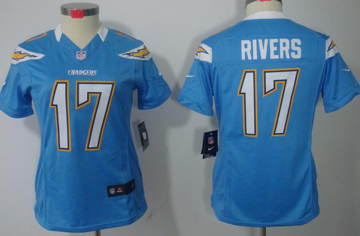 Cheap Women Nike San Diego Chargers 17# Philip Rivers Light Blue Game LIMITED NFL Jerseys