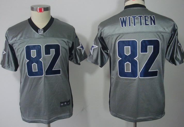 Kids Nike Dallas Cowboys #82 Jason Witten Grey Shadow NFL Jerseys Cheap