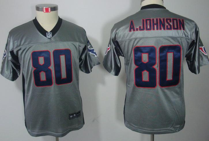 Kids Nike Houston Texans #80 Andre Johnson Grey Shadow Nike NFL Jerseys Cheap