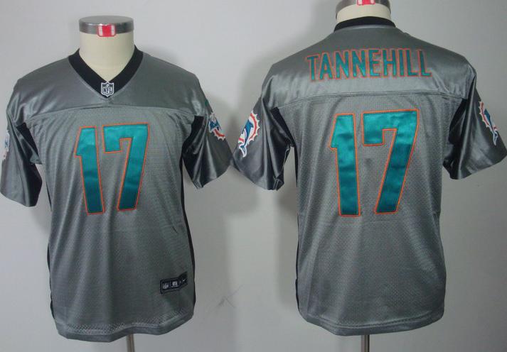 Kids Nike Miami Dolphins 17# Ryan Tannehill Grey Shadow NFL Jerseys Cheap