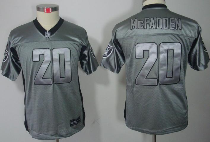 Kids Nike Oakland Raiders #20 Darren McFadden Grey Shadow Nike NFL Jerseys Cheap