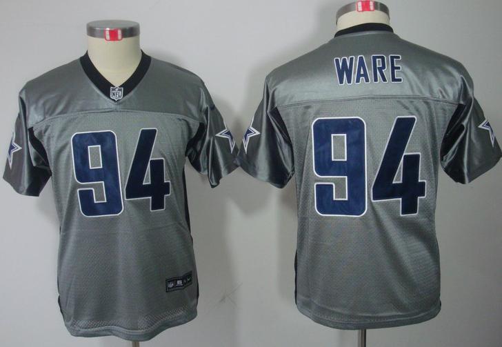 Kids Nike Dallas Cowboys #94 DeMarcus Ware Grey Shadow Nike NFL Jerseys Cheap