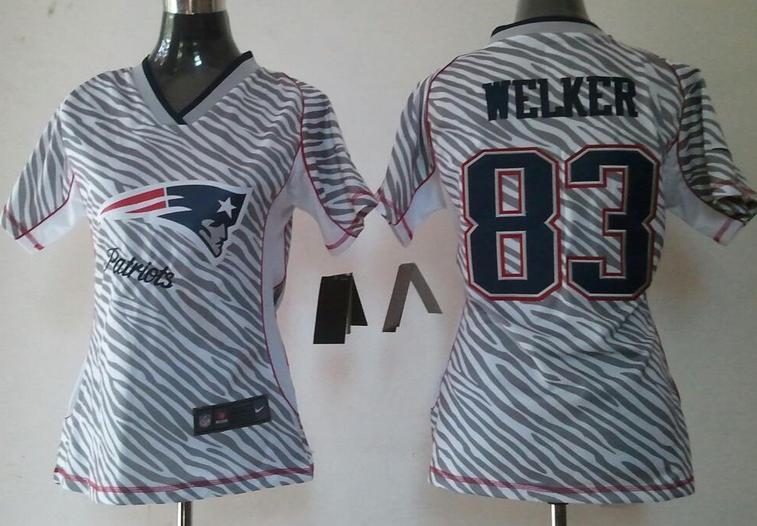 Cheap Women Nike New England Patriots 83 Wes Welker FEM FAN Zebra Nike NFL Jerseys