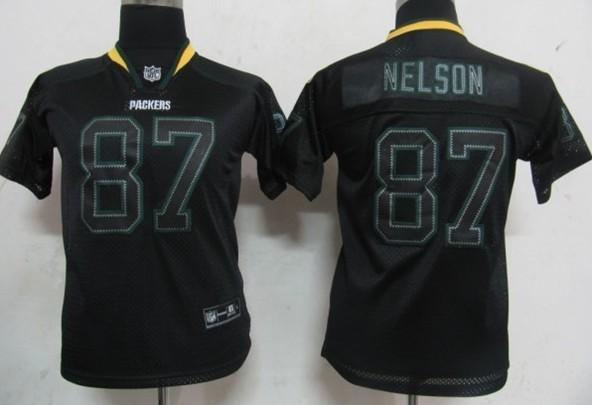 Kids Nike Green Bay Packers #87 Jordy Nelson Lights Out Black NFL Jerseys Cheap