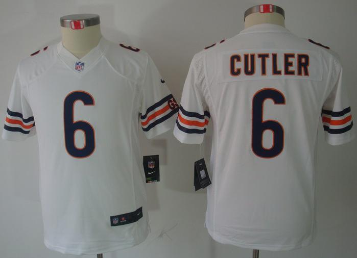 Kids Nike Chicago Bears 6# Jay Cutler White Game LIMITED NFL Jerseys Cheap