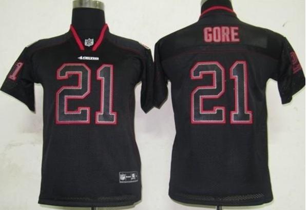Kids Nike San Francisco 49ers #21 Frank Gore Lights Out Black NFL Jerseys Cheap